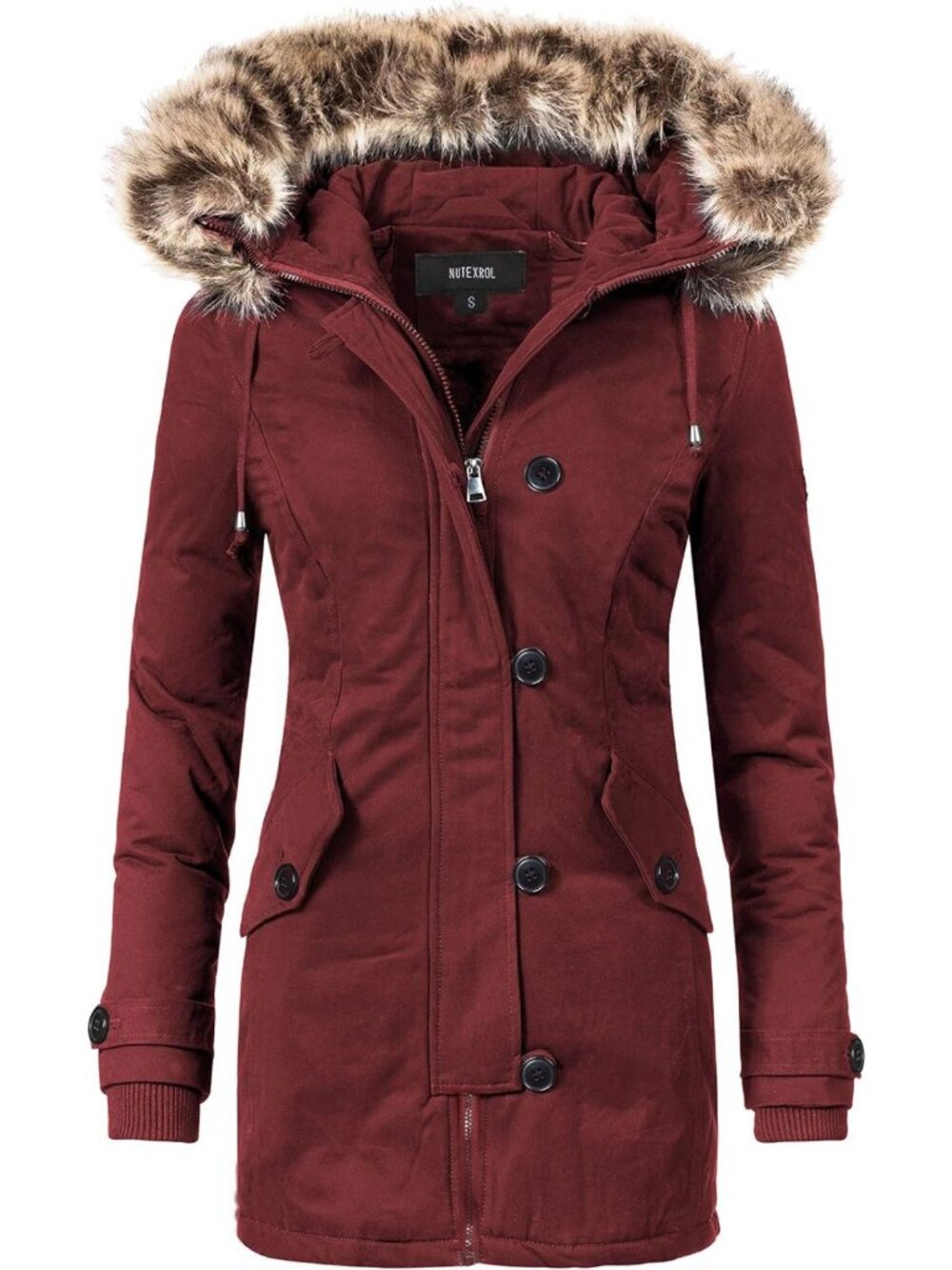 Cozy Women's Thick Puffer Down Parka Jacket with Faux Fur Hood - Winter